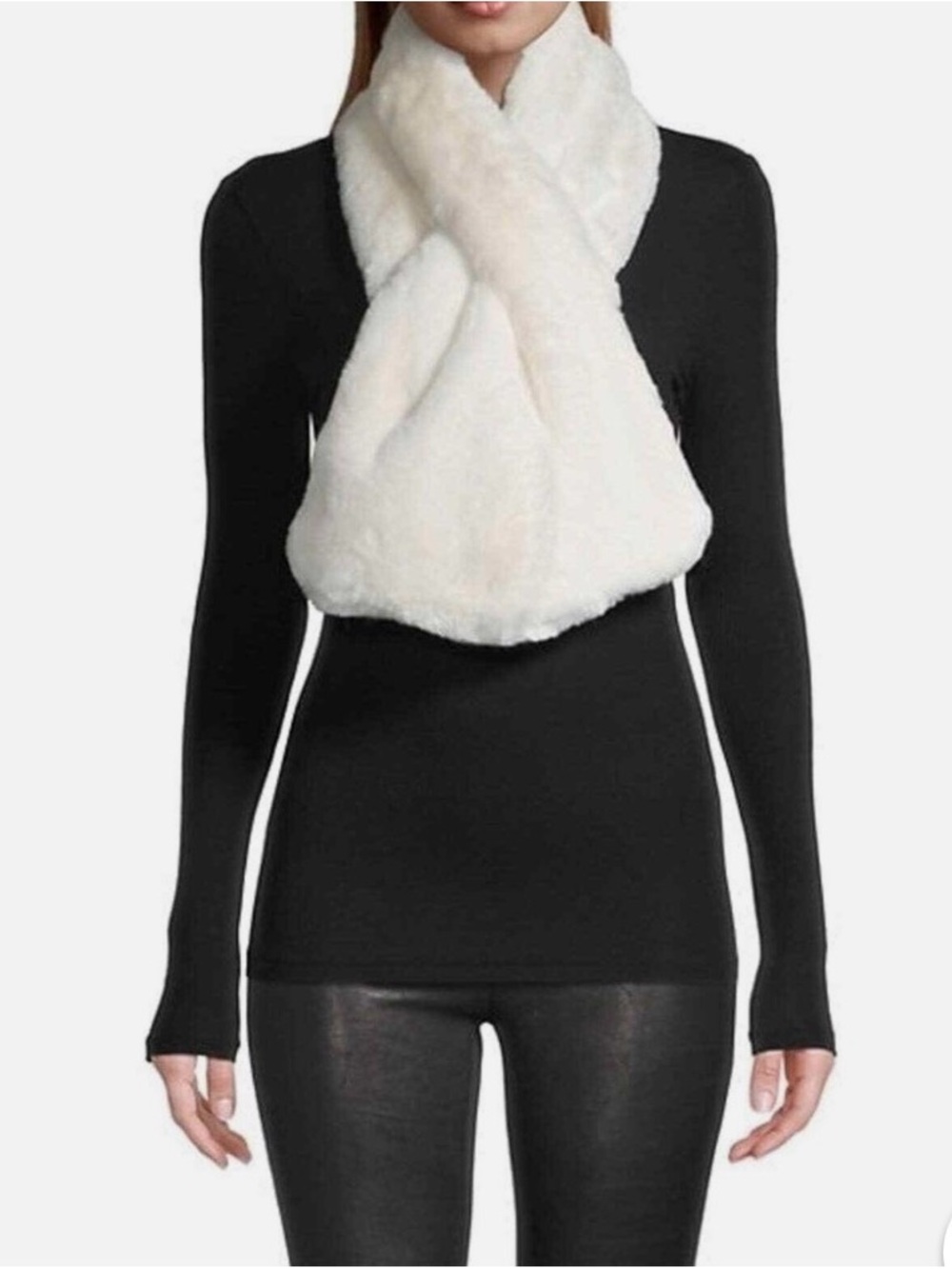 Apparis Bambi Faux Fur Scarf - Light Ivory (NWT)